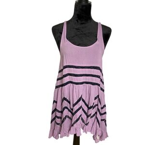 Intimately Free People Mini‎ Dress Tank Top Lace Trim Polka Dot XS